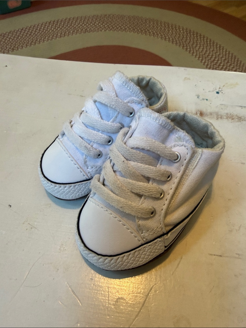 Kids White Canvas High-Top Sneakers for Toddlers
